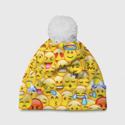 Шапка 3D c помпоном Emoji