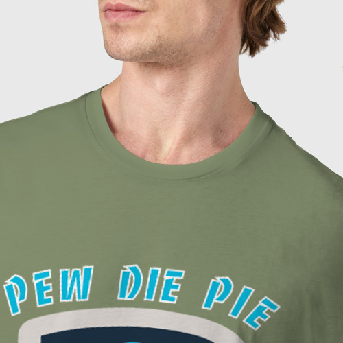 Мужская футболка хлопок Pew Die Pie брофист знак, цвет авокадо - фото 6