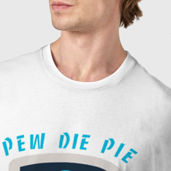 Футболка с принтом Pew Die Pie брофист знак для мужчины, вид на модели спереди №4. Цвет основы: белый