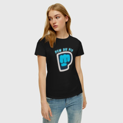 Женская футболка хлопок Pew Die Pie брофист знак - фото 2