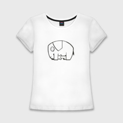 Женская футболка хлопок Slim Самодостаточный слоник