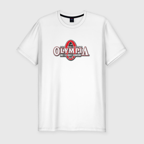 Мужская приталенная футболка из хлопка с принтом Mr. Olympia, вид спереди №1
