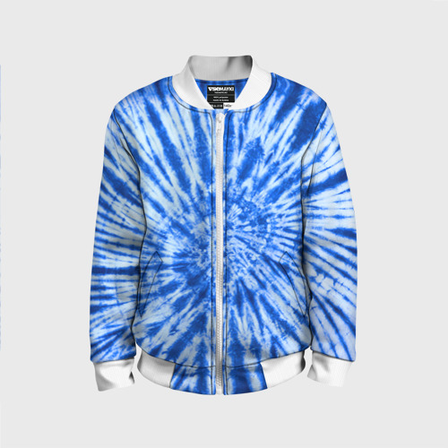 Детский бомбер 3D Tie dye, цвет белый