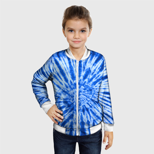 Детский бомбер 3D Tie dye, цвет белый - фото 3