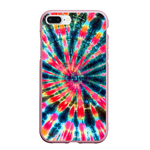 Чехол для iPhone 7Plus/8 Plus матовый Tie dye, цвет розовый