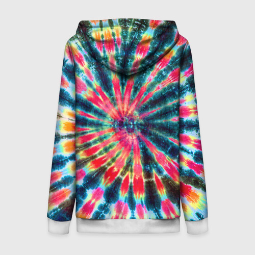 Женская толстовка 3D на молнии Tie dye, цвет белый - фото 2