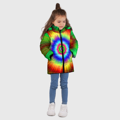 Зимняя куртка для девочек 3D Tie dye, цвет светло-серый - фото 5