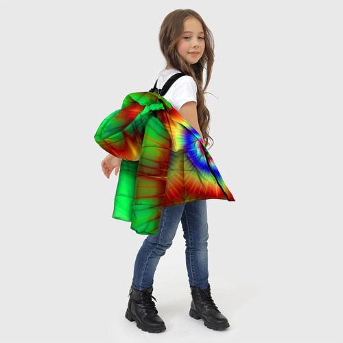 Зимняя куртка для девочек 3D Tie dye, цвет светло-серый - фото 6