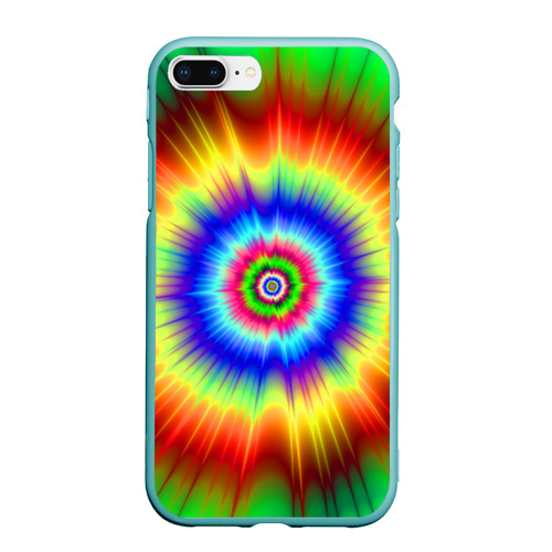 Чехол для iPhone 7Plus/8 Plus матовый Tie dye, цвет мятный