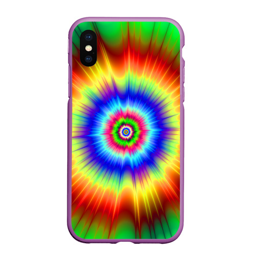 Чехол для iPhone XS Max матовый Tie dye, цвет фиолетовый