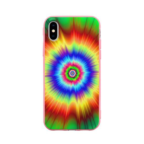 Чехол для iPhone X матовый Tie dye