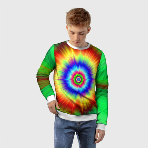 Детский свитшот 3D Tie dye, цвет 3D печать - фото 3