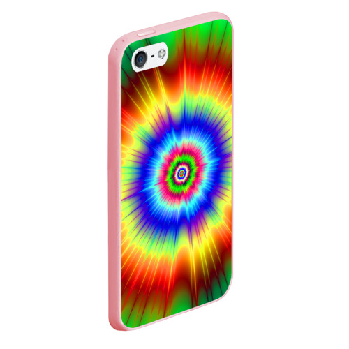 Чехол для iPhone 5/5S матовый Tie dye, цвет баблгам - фото 3