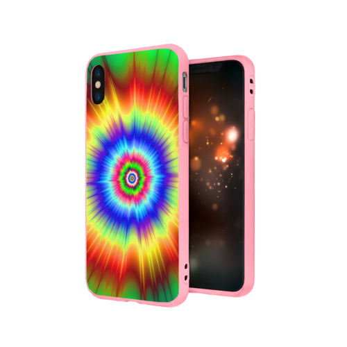 Чехол для iPhone X матовый Tie dye - фото 3