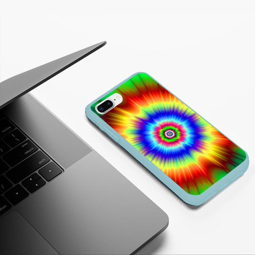 Чехол для iPhone 7Plus/8 Plus матовый Tie dye, цвет мятный - фото 5