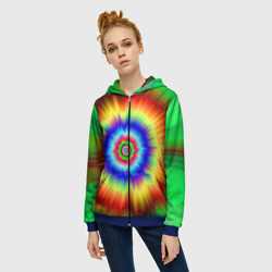 Женская толстовка 3D на молнии Tie dye - фото 2