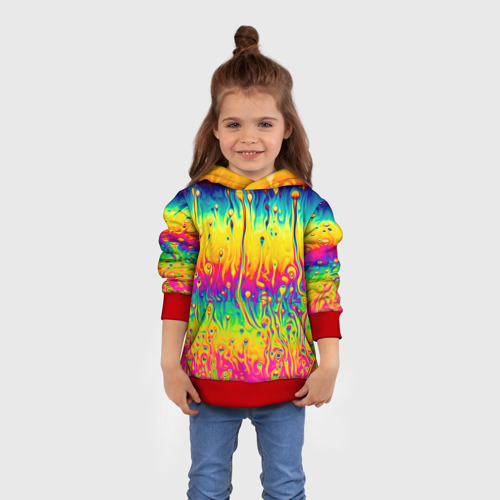 Детская толстовка 3D Tie dye, цвет красный - фото 4