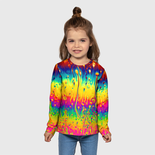 Детский лонгслив 3D Tie dye, цвет 3D печать - фото 5