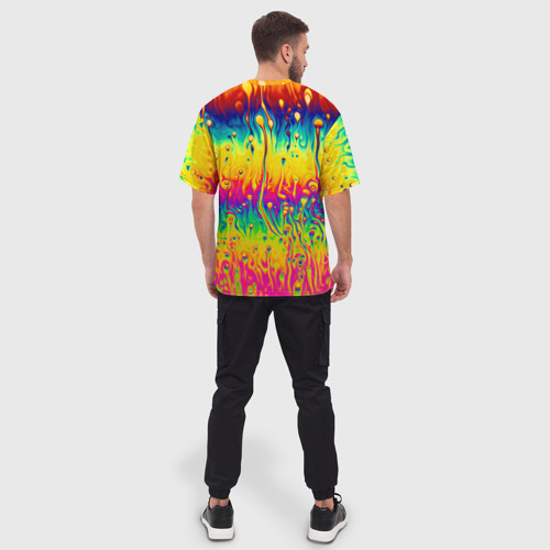 Мужская футболка oversize 3D Tie dye, цвет 3D печать - фото 4