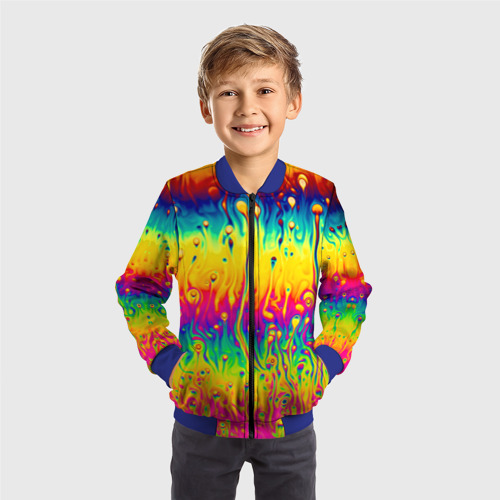 Детский бомбер 3D Tie dye, цвет синий - фото 4