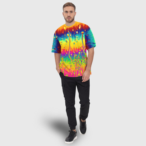 Мужская футболка oversize 3D Tie dye, цвет 3D печать - фото 5