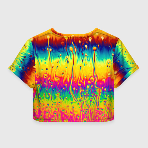 Женская футболка Crop-top 3D Tie dye, цвет 3D печать - фото 2