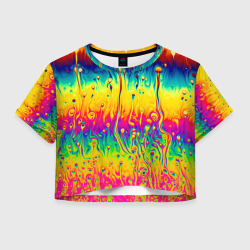 Женская футболка Crop-top 3D Tie dye, цвет 3D печать