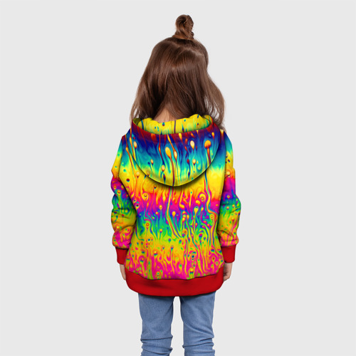 Детская толстовка 3D Tie dye, цвет красный - фото 5