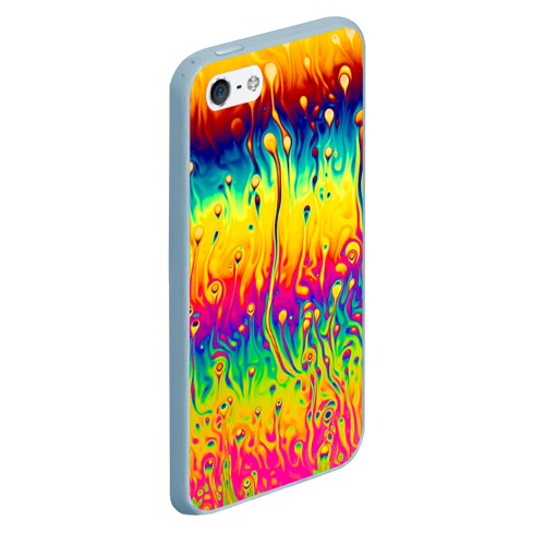 Чехол для iPhone 5/5S матовый Tie dye, цвет голубой - фото 3