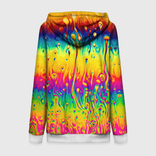 Женская толстовка 3D на молнии Tie dye, цвет белый - фото 2