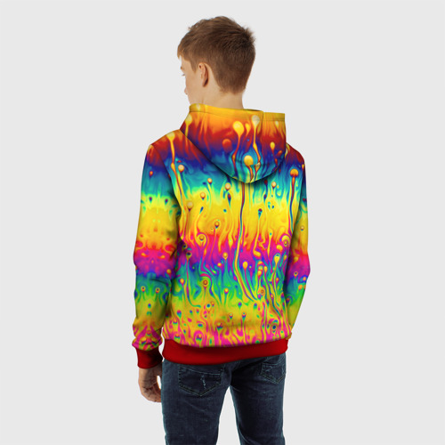 Детская толстовка 3D Tie dye, цвет красный - фото 7