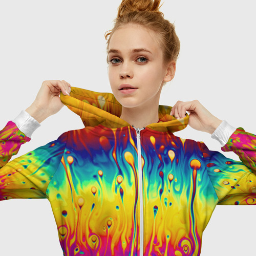 Женская толстовка 3D на молнии Tie dye - фото 5