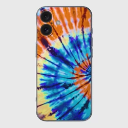 Чехол для iPhone 16 силиконовый с защитой камеры Tie dye