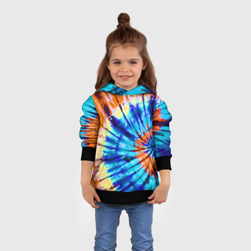 Детская толстовка 3D Tie dye, цвет черный - фото 4