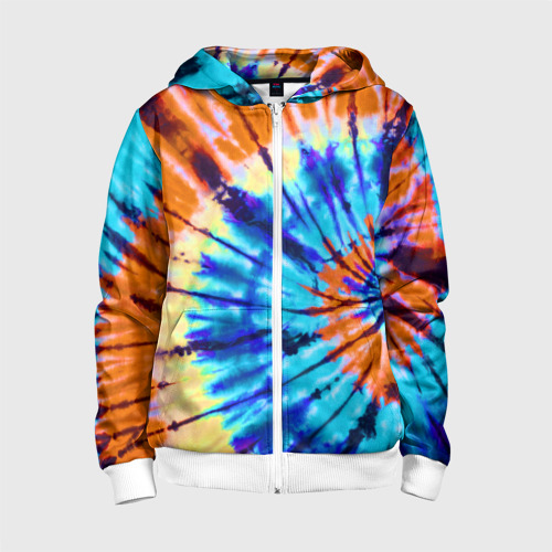 Детская Толстовка на молнии Tie dye (3D)