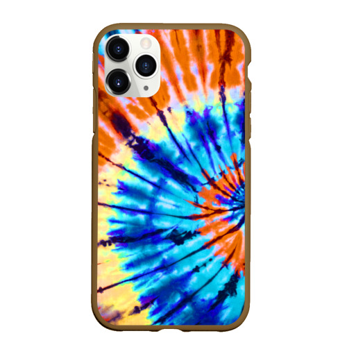 Чехол для iPhone 11 Pro Max матовый Tie dye, цвет коричневый