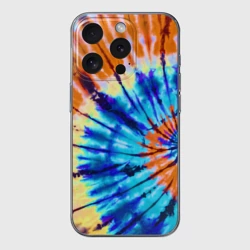 Чехол для iPhone 15 Pro силиконовый с защитой камеры Tie dye