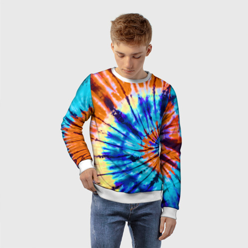 Детский свитшот 3D Tie dye, цвет 3D печать - фото 3