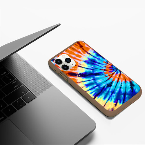 Чехол для iPhone 11 Pro Max матовый Tie dye, цвет коричневый - фото 5