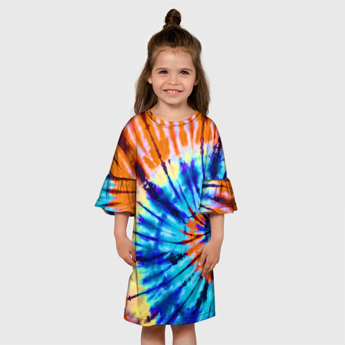 Детское платье 3D Tie dye, цвет 3D печать - фото 4
