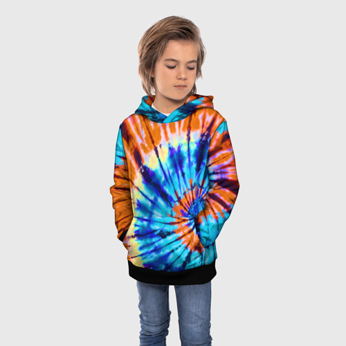 Детская толстовка 3D Tie dye, цвет черный - фото 3