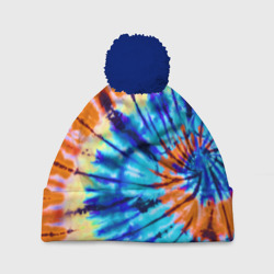 Шапка 3D c помпоном Tie dye