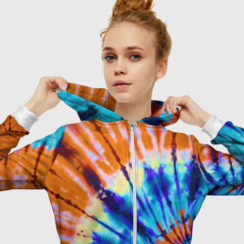 Женская толстовка 3D на молнии Tie dye - фото 5