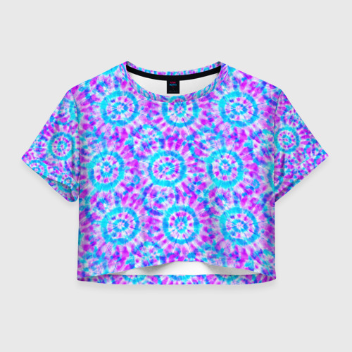 Женская футболка Crop-top 3D Tie dye, цвет 3D печать