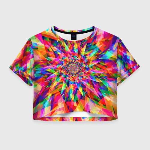 Женская футболка Crop-top 3D Tie dye, цвет 3D печать