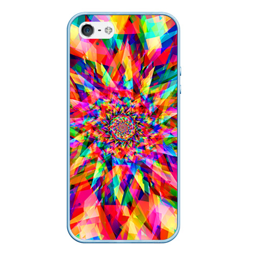 Чехол для iPhone 5/5S матовый Tie dye, цвет голубой