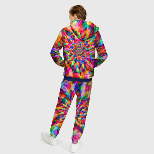 Мужской костюм с толстовкой 3D Tie dye, цвет синий - фото 4