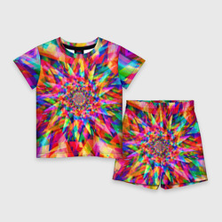 Детский костюм с шортами 3D Tie dye