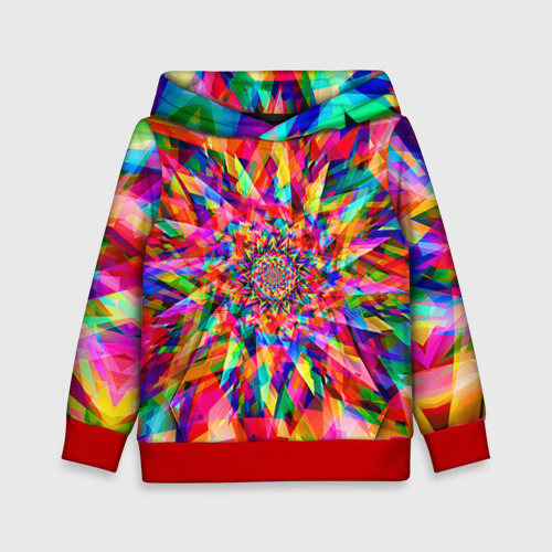 Детская толстовка 3D Tie dye, цвет красный