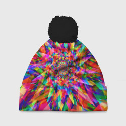 Шапка 3D c помпоном Tie dye